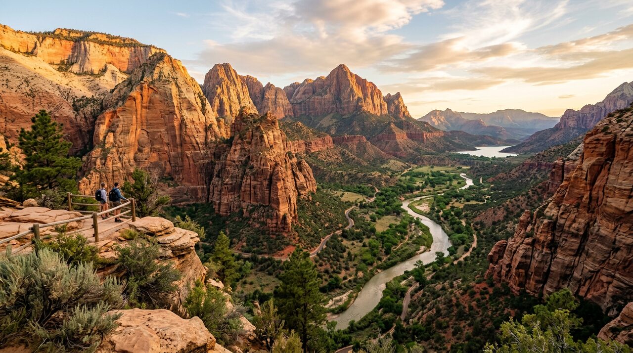 Zion Canyon scenery in Zion National Park, Utah