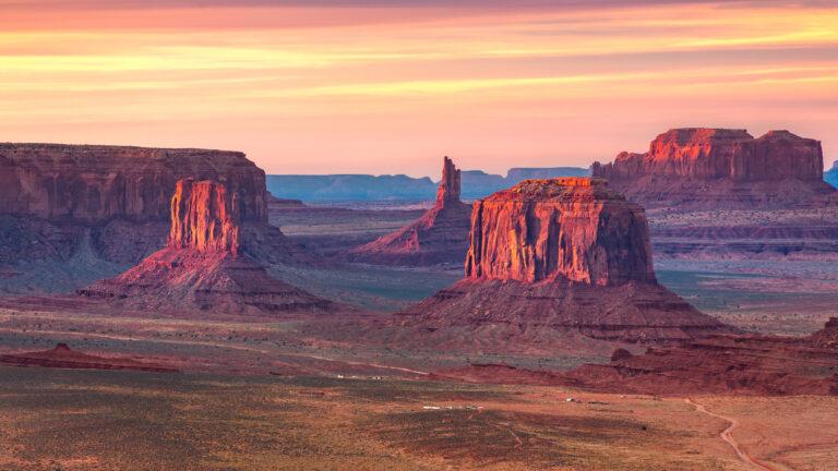 Monument Valley buttes at sunset, Utah