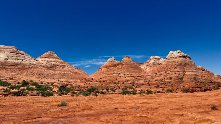 The striped Navajo sandstone of The Wave in Coyote Buttes North, Arizona