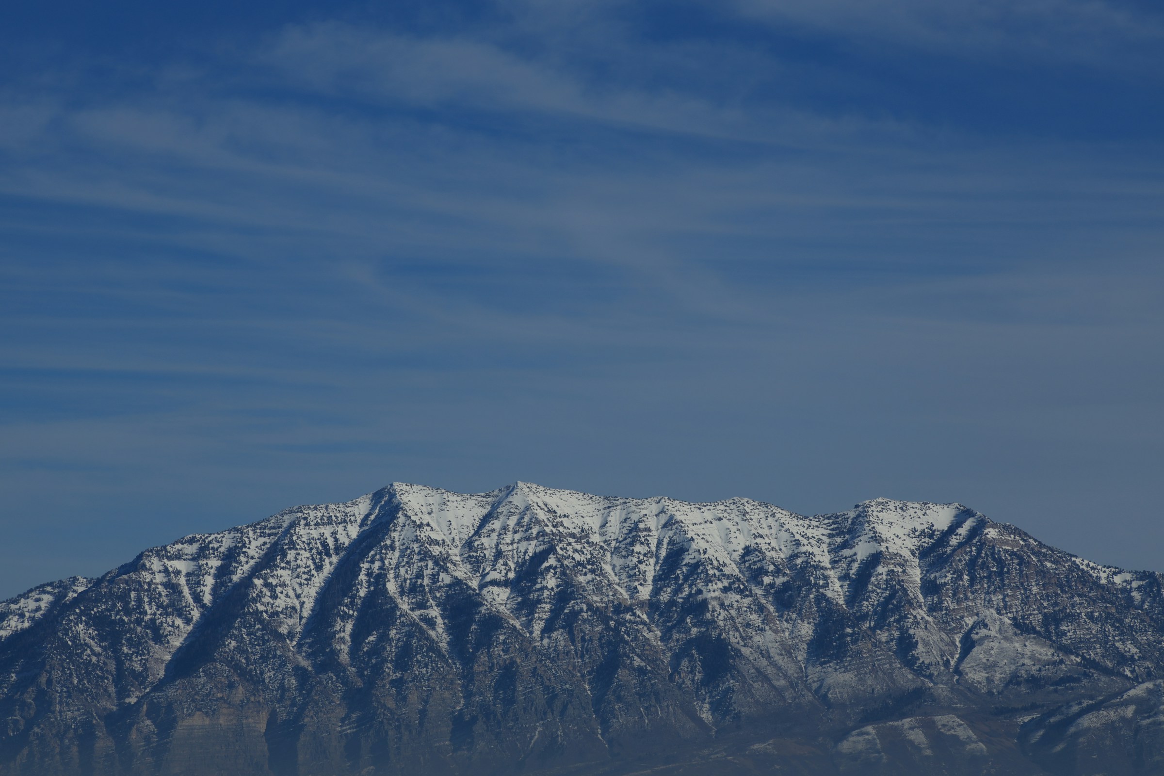 Wasatch Mountains covered in snow during Utah winter
