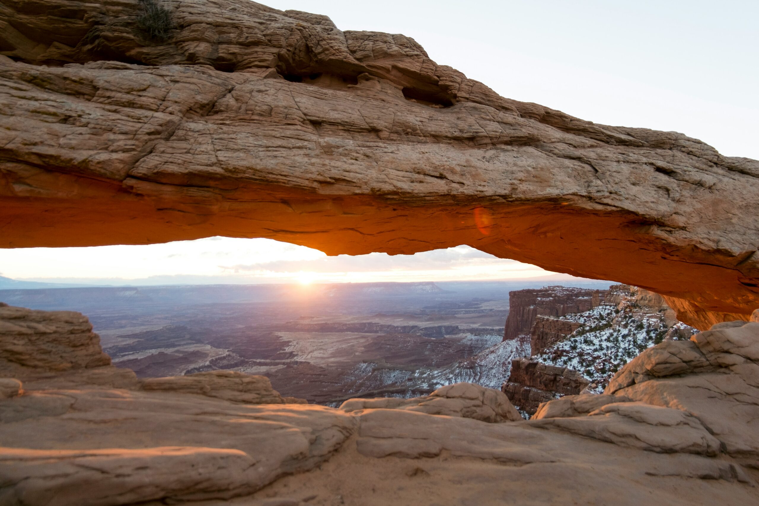 Aerial view of Canyonlands National Park showing the vast maze of red-rock canyons carved by the Green and Colorado rivers