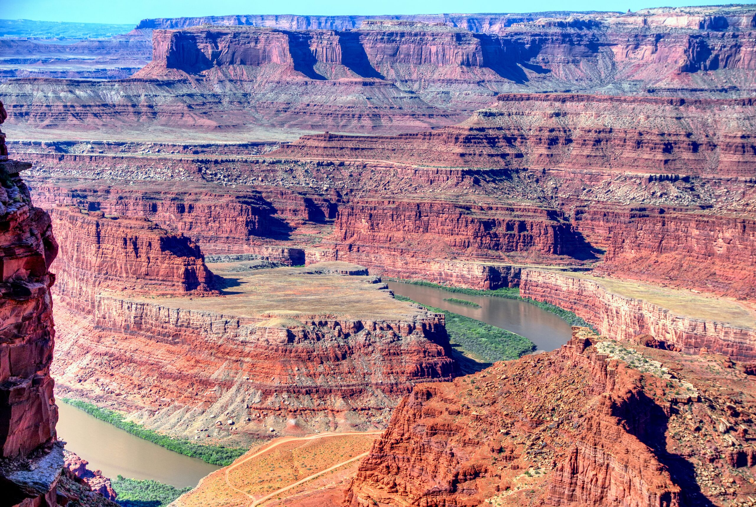 Colorado River gooseneck seen from Dead Horse Point State Park overlook near Moab, Utah