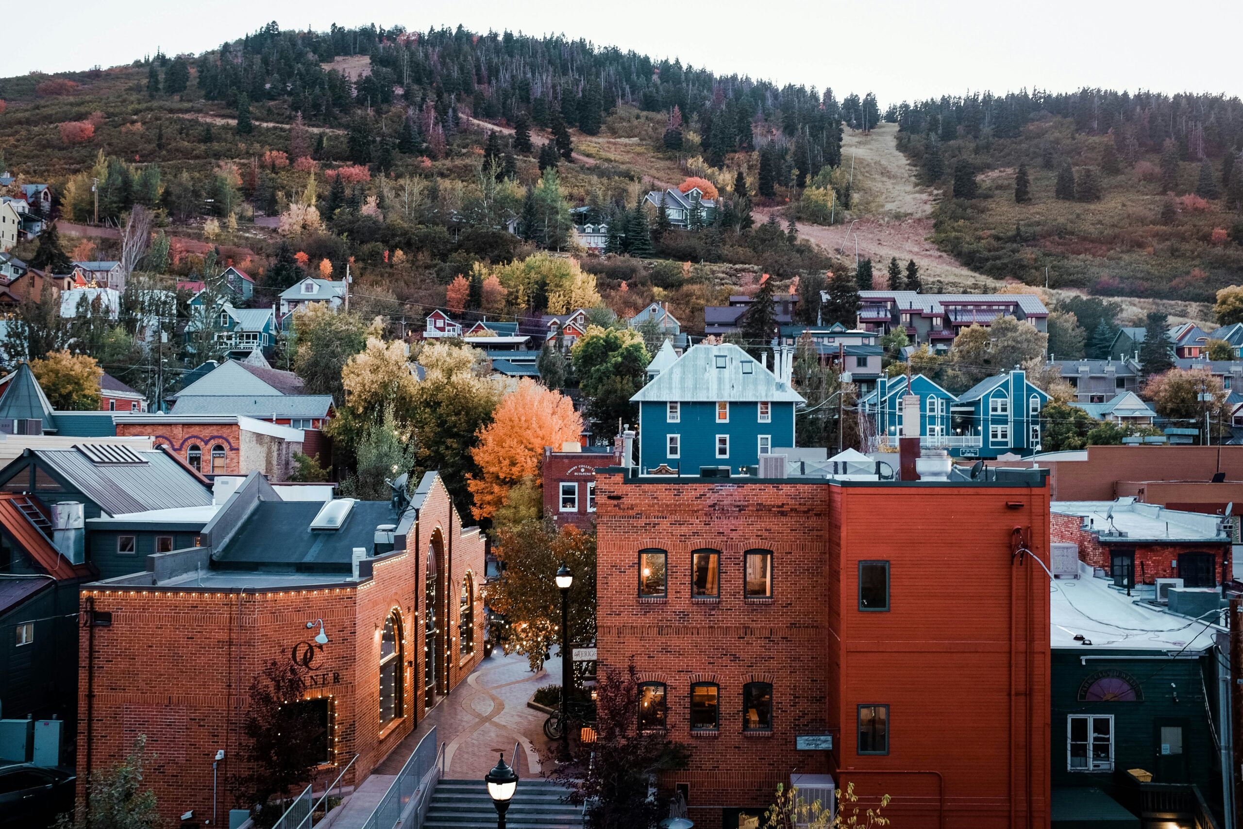 Early October fall colors on the aspen-covered slopes above Park City, Utah